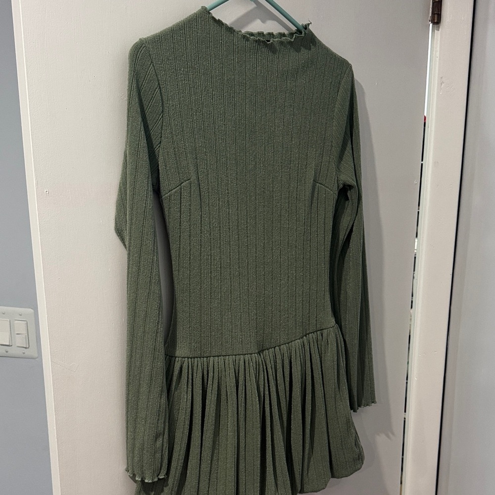 Lulu's Chic Olive Long Sleeve Dress